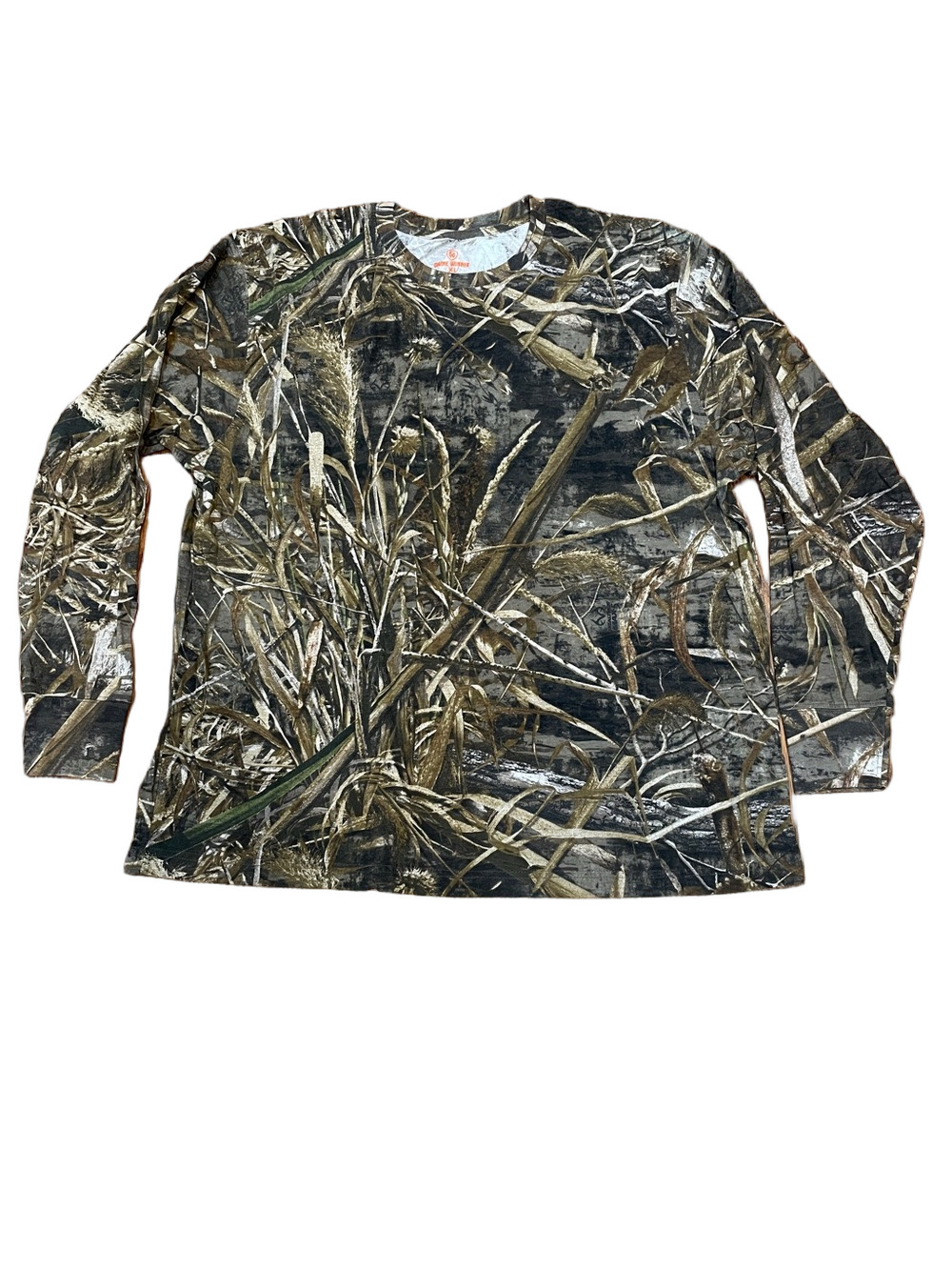 Men's Long Sleeve Camouflage Tee - Brown/Green Camo